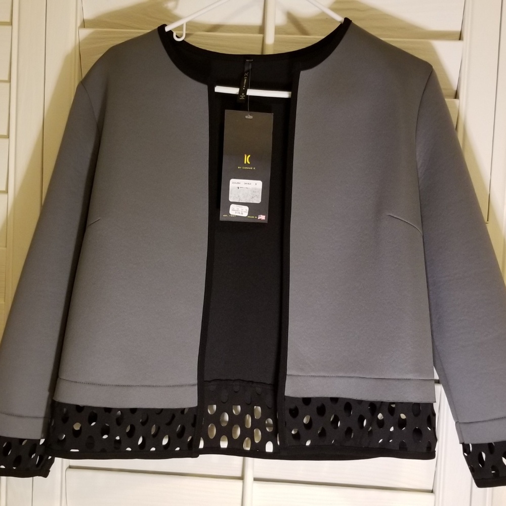 Connie K grey and black neoprene jacket